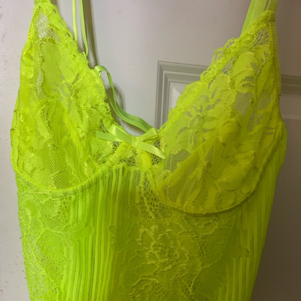 Neon lace like bodysuit